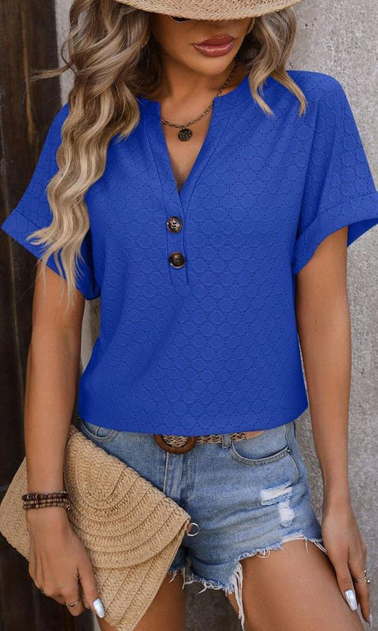 Casual And Comfortable V-Neck Top